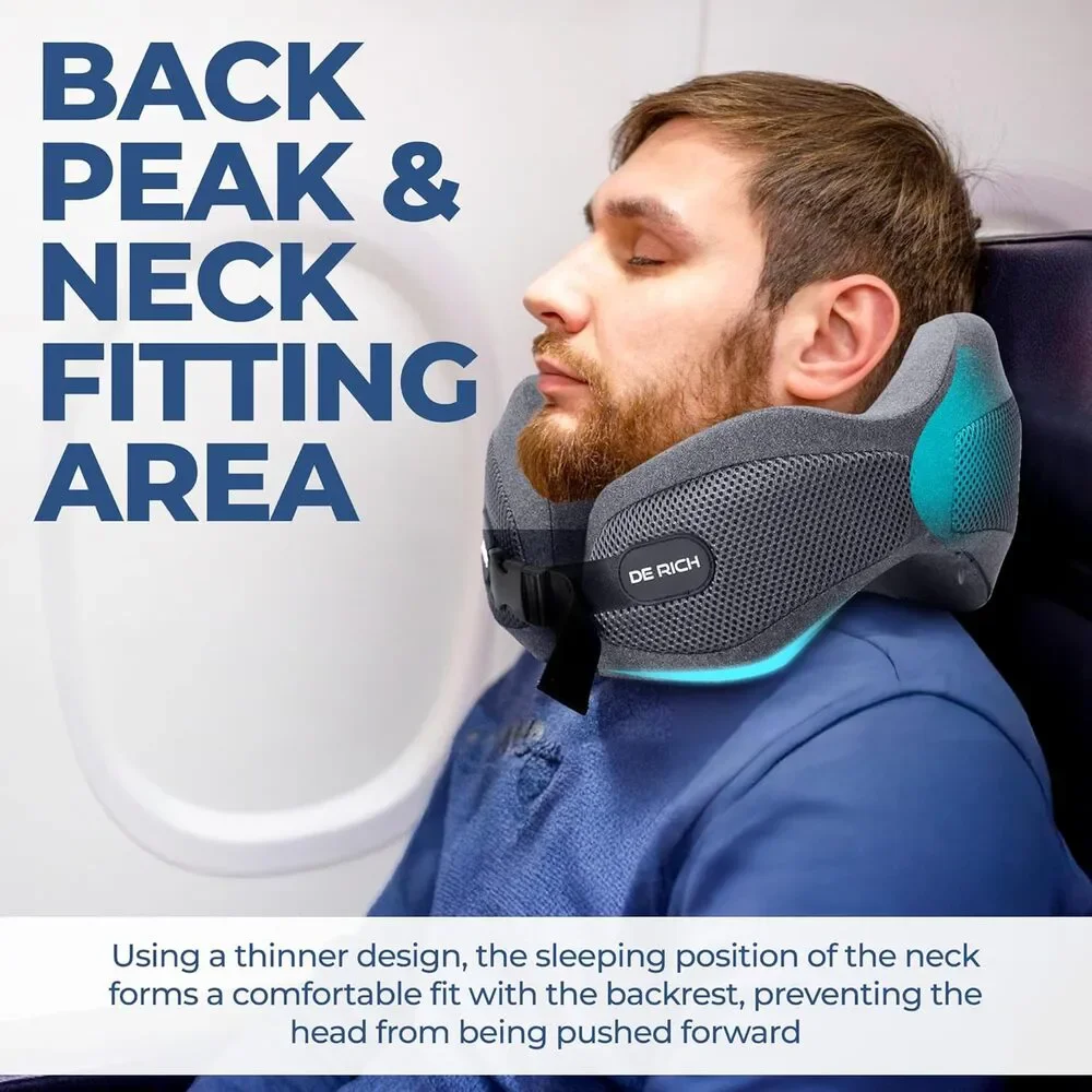 Travel Neck Pillows with Washable Cover, eye mask and earplugs – Gray